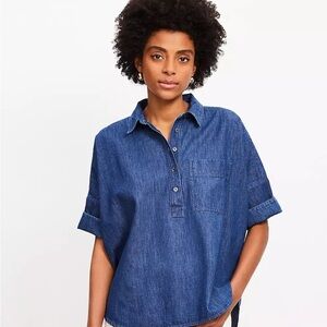 LOFT Blue Button Down Shirt